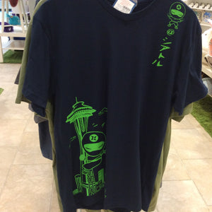 Adult Tee - Seattle Ninja Green on Navy by Namu