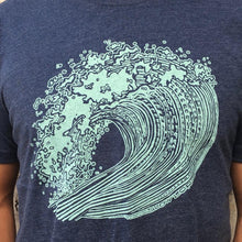 Load image into Gallery viewer, Adult NALU Wave(N) Navy Crew Neck Tee by Slow Loris