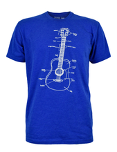 Load image into Gallery viewer, Adult GUITAR LESSONS(L) Royal Blue Crew Neck Tee by Slow Loris