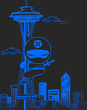 Load image into Gallery viewer, Adult Tee - Seattle Ninja Blue on Black by Namu