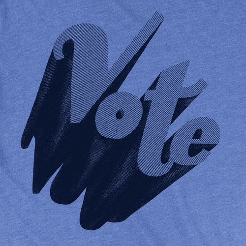 Adult VOTE (V) Crew Neck Tee Blue Triblend by Factory 43