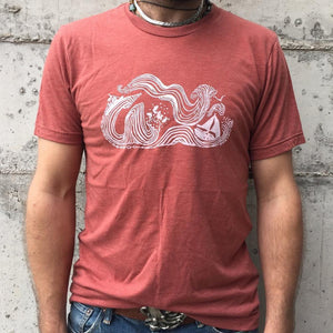 Adult WIND AND SEA(WS) Clay Crew Neck Tee by Slow Loris