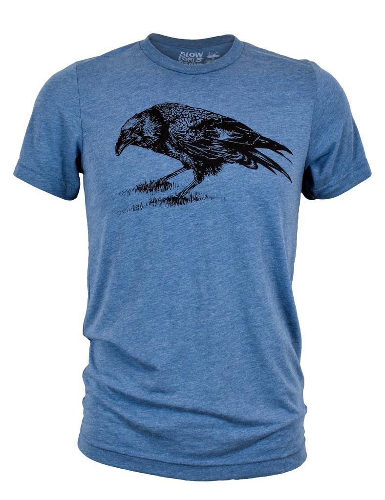 Adult CROW(C) Denim Crew Neck Tee by Slow Loris