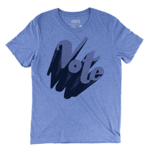 Adult VOTE (V) Crew Neck Tee Blue Triblend by Factory 43